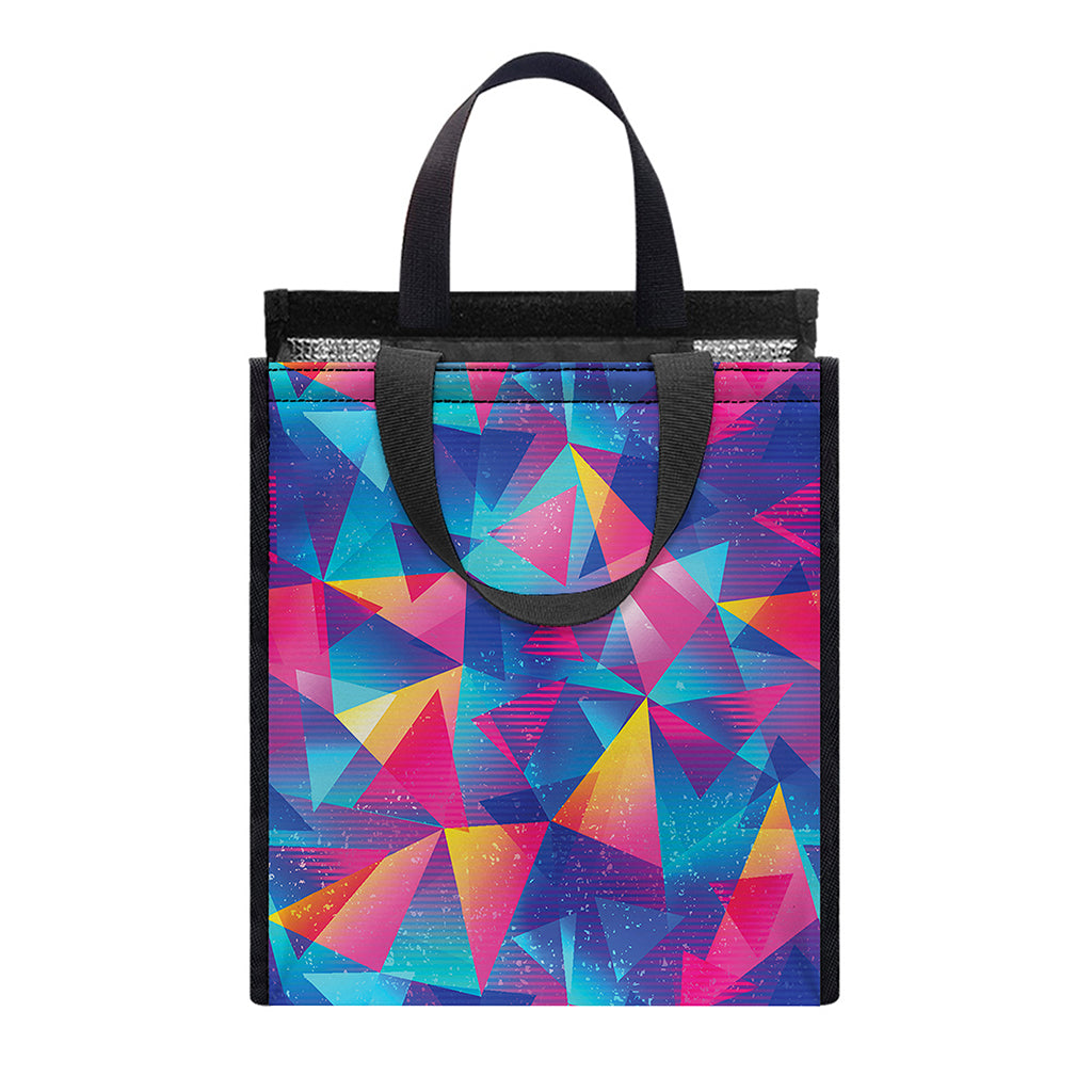 Colorful Geometric Mosaic Print Insulated Lunch Tote
