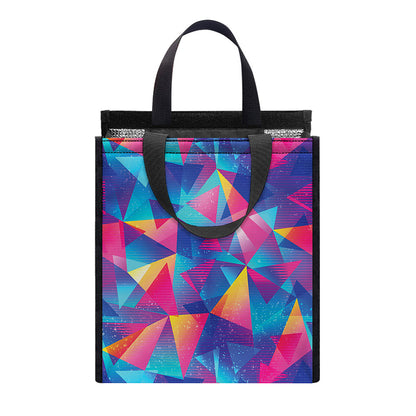 Colorful Geometric Mosaic Print Insulated Lunch Tote