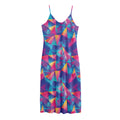 Colorful Geometric Mosaic Print Jersey Midi Cami Dress