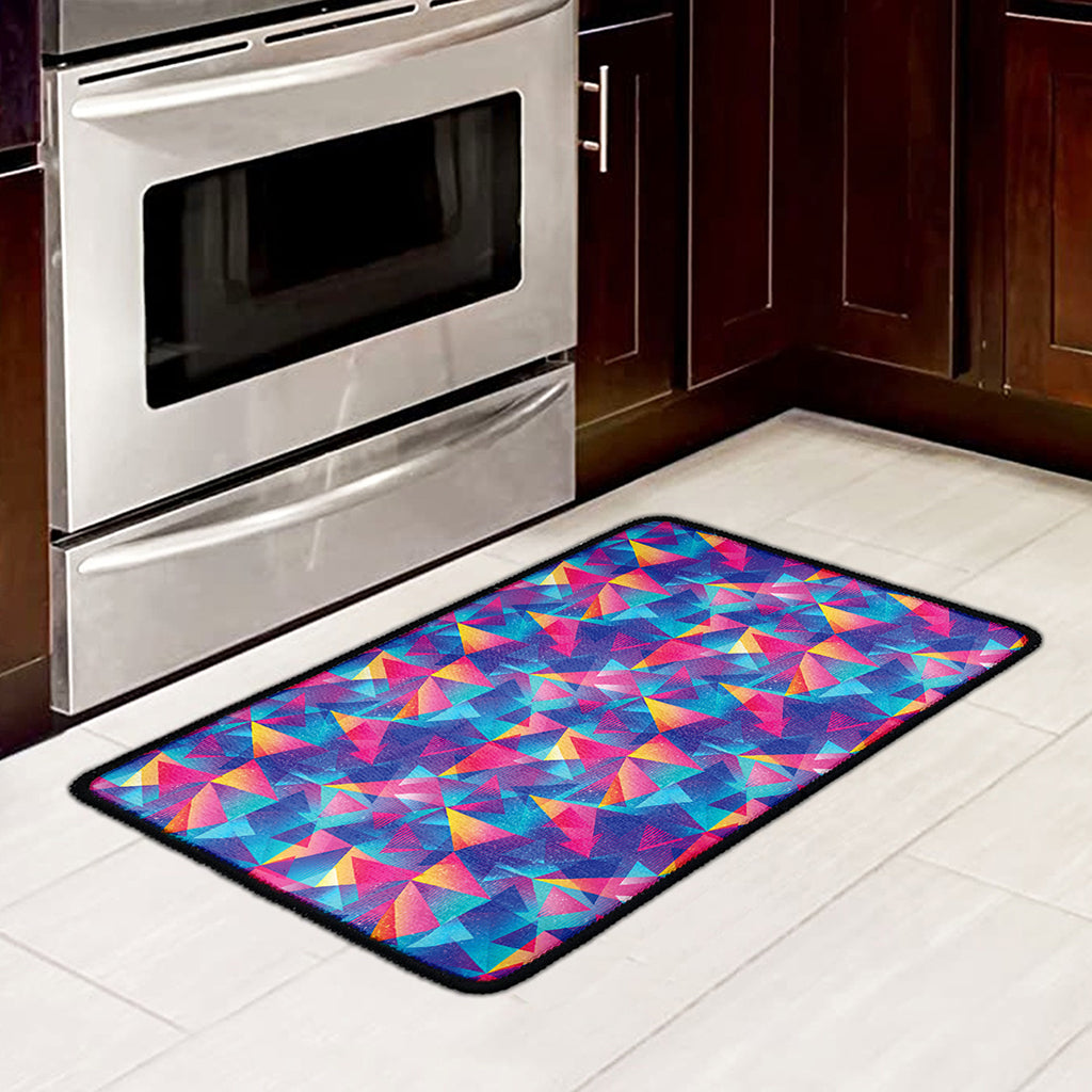 Colorful Geometric Mosaic Print Kitchen Mat