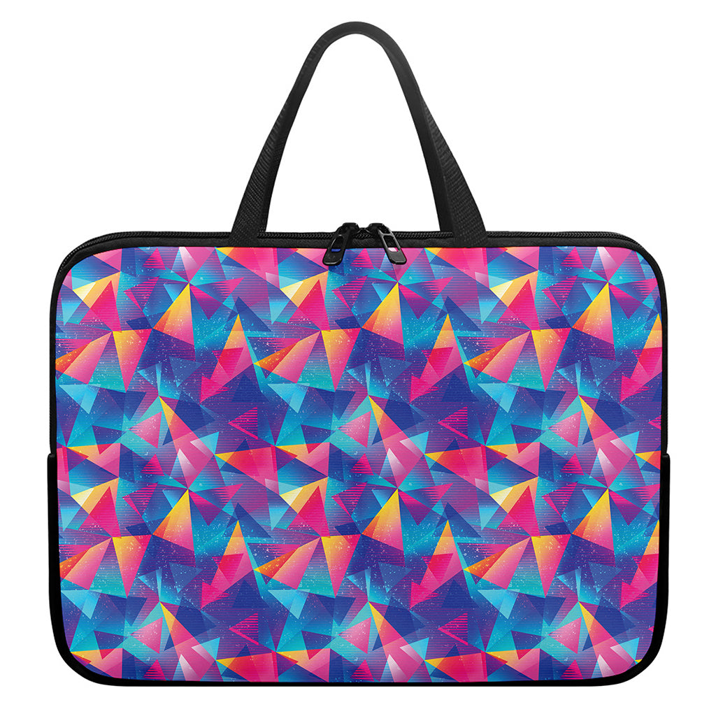 Colorful Geometric Mosaic Print Laptop Sleeve With Handle