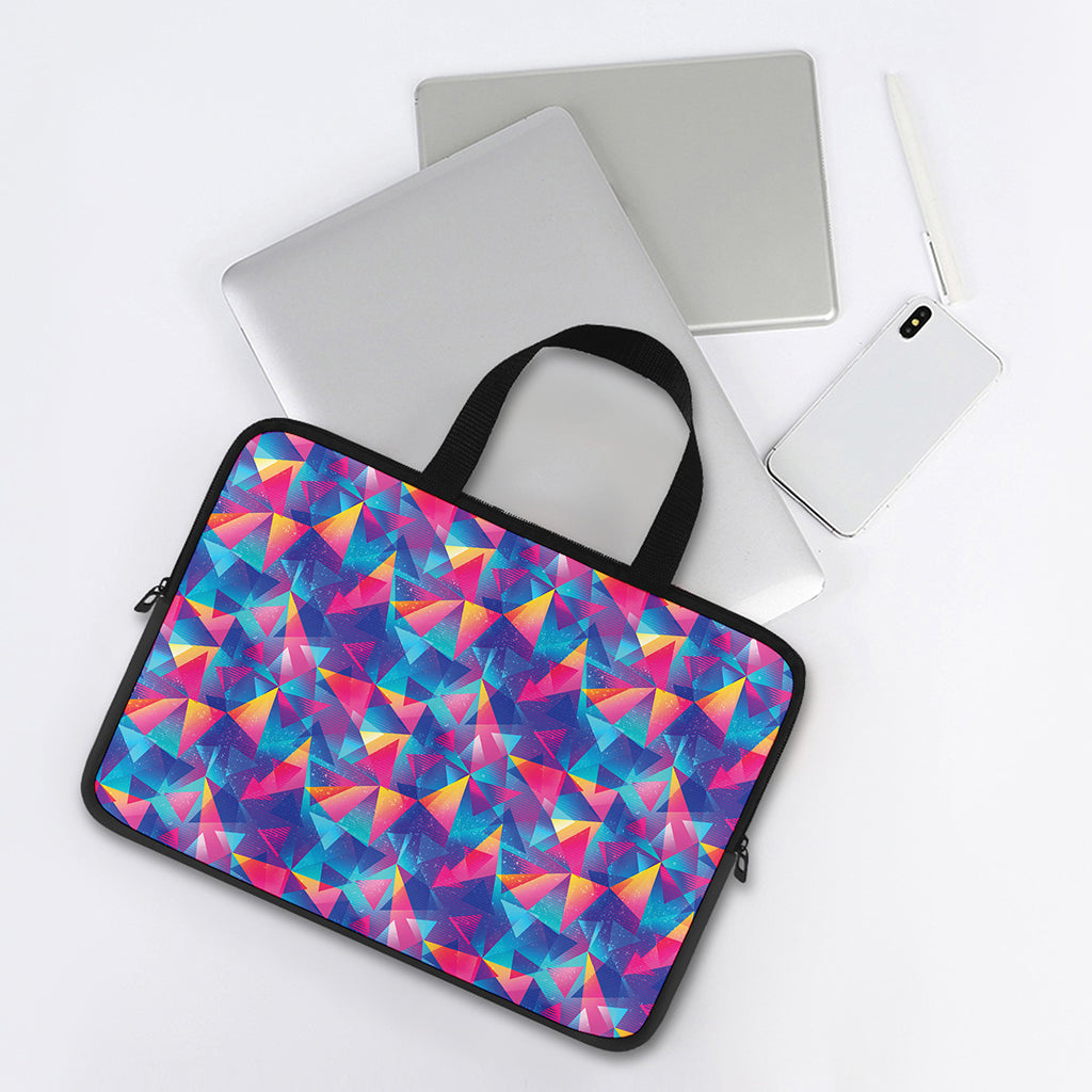 Colorful Geometric Mosaic Print Laptop Sleeve With Handle