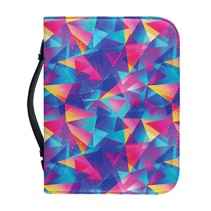 Colorful Geometric Mosaic Print Leather Bible Cover