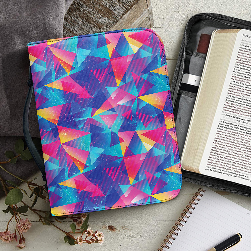 Colorful Geometric Mosaic Print Leather Bible Cover
