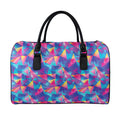 Colorful Geometric Mosaic Print Leather Duffel Bag