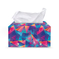 Colorful Geometric Mosaic Print Leather Tissue Box Cover