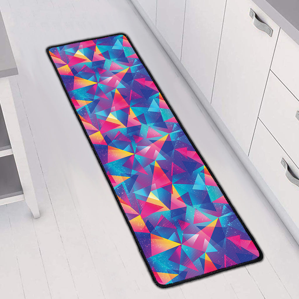 Colorful Geometric Mosaic Print Long Kitchen Mat