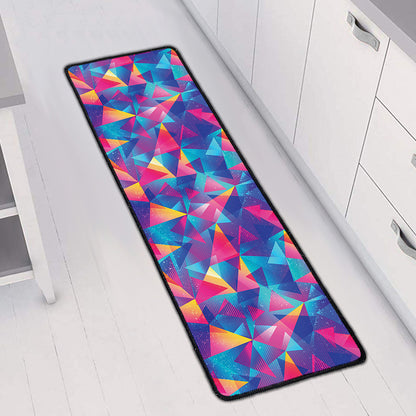 Colorful Geometric Mosaic Print Long Kitchen Mat