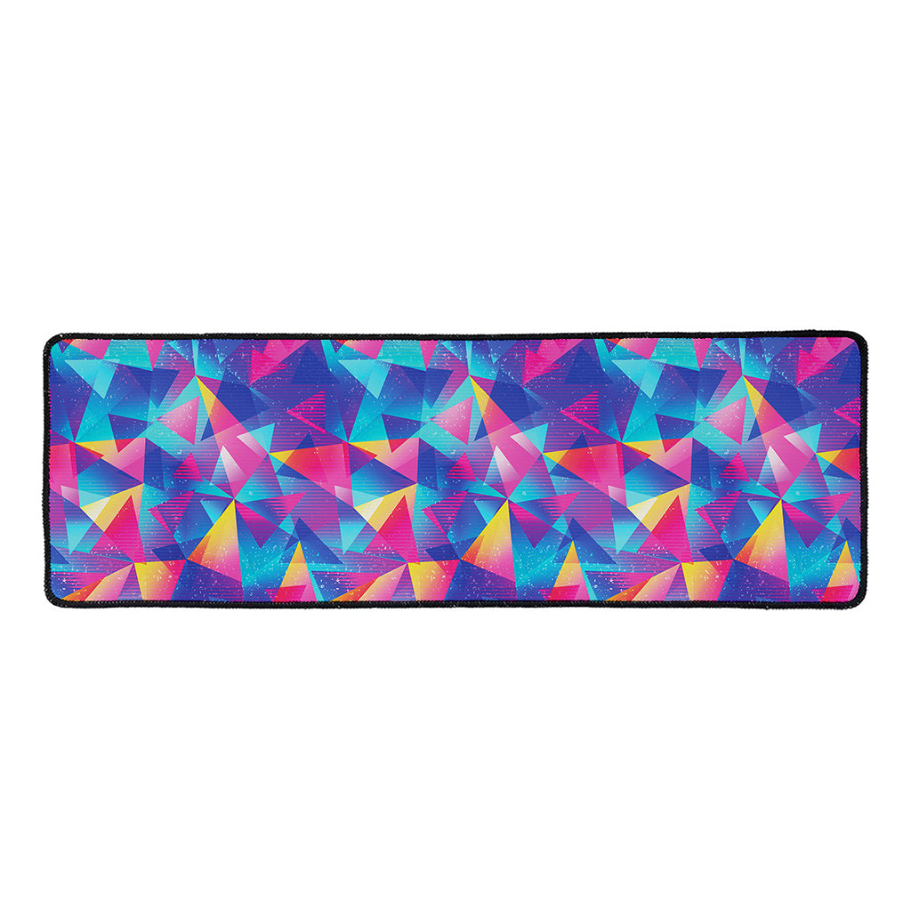 Colorful Geometric Mosaic Print Long Kitchen Mat