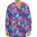 Colorful Geometric Mosaic Print Long Sleeve Baseball Jersey
