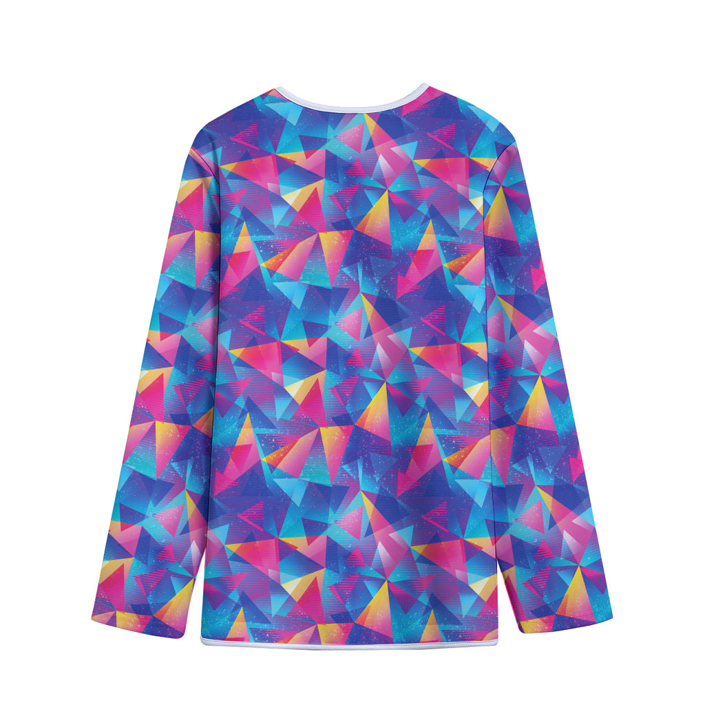 Colorful Geometric Mosaic Print Long Sleeve Short Coat
