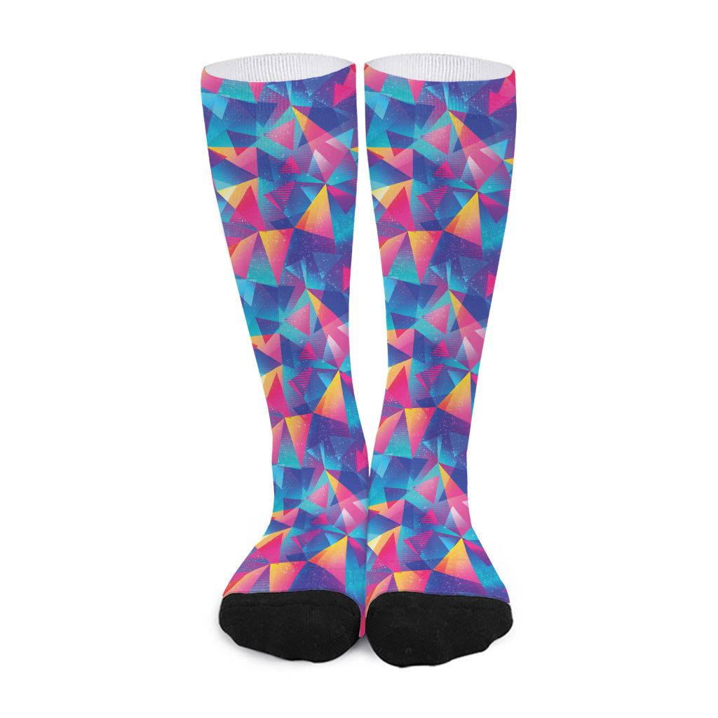 Colorful Geometric Mosaic Print Long Socks