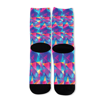 Colorful Geometric Mosaic Print Long Socks
