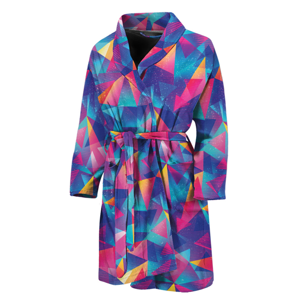 Colorful Geometric Mosaic Print Men's Bathrobe