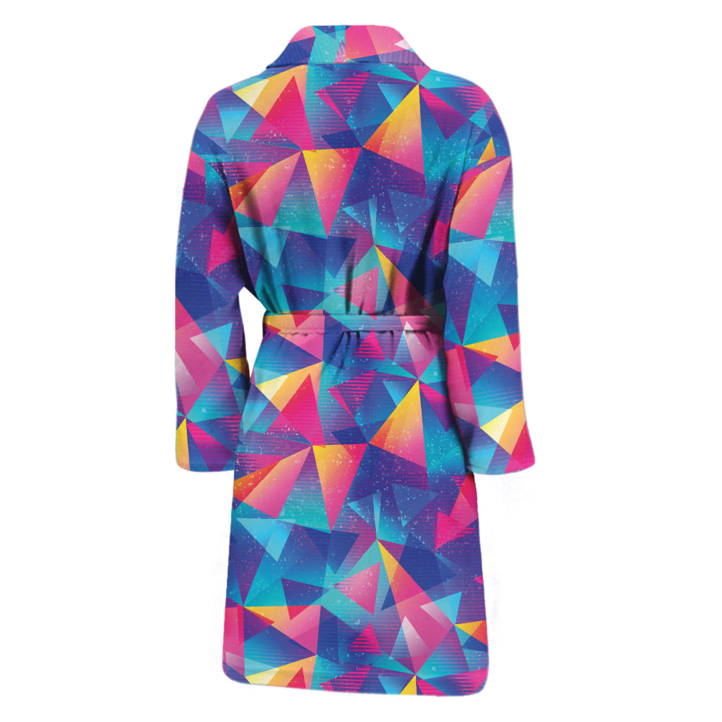 Colorful Geometric Mosaic Print Men's Bathrobe