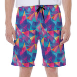 Colorful Geometric Mosaic Print Men's Beach Shorts