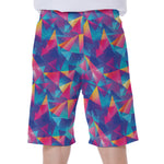Colorful Geometric Mosaic Print Men's Beach Shorts