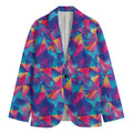 Colorful Geometric Mosaic Print Men's Blazer