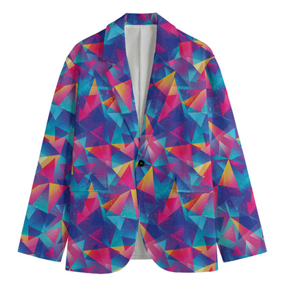 Colorful Geometric Mosaic Print Men's Blazer