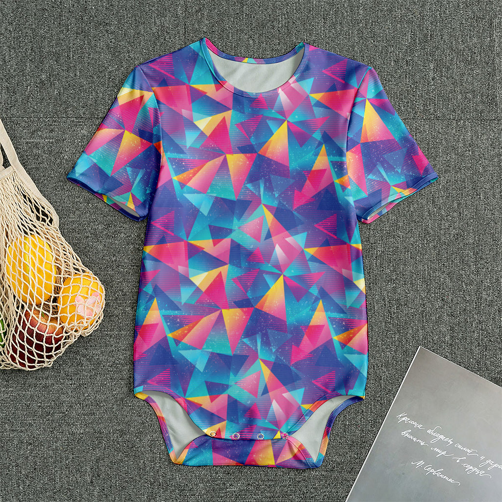 Colorful Geometric Mosaic Print Men's Bodysuit