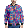 Colorful Geometric Mosaic Print Men's Bomber Jacket