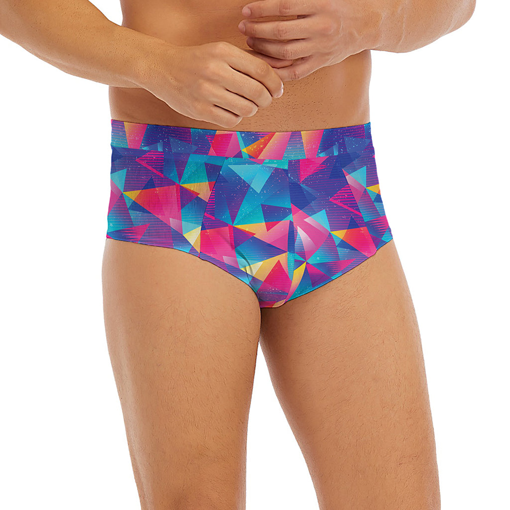 Colorful Geometric Mosaic Print Men's Briefs