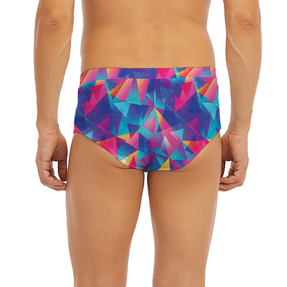 Colorful Geometric Mosaic Print Men's Briefs