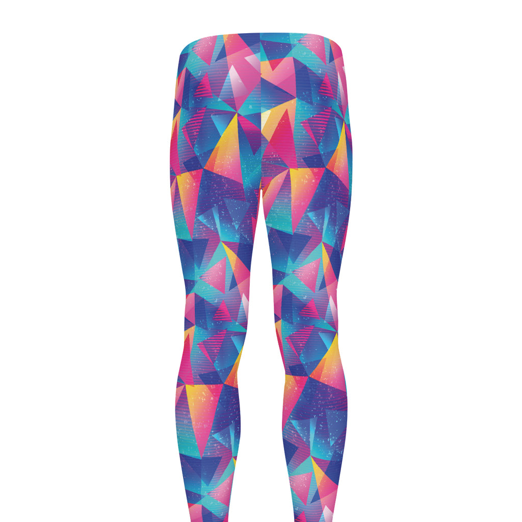Colorful Geometric Mosaic Print Men's leggings