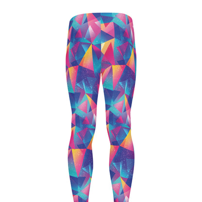 Colorful Geometric Mosaic Print Men's leggings