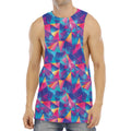 Colorful Geometric Mosaic Print Men's Muscle Tank Top