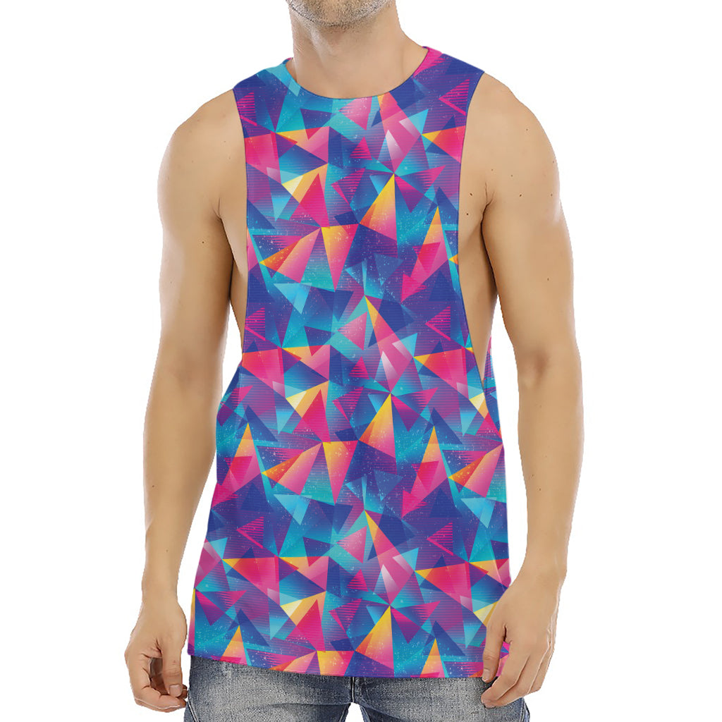 Colorful Geometric Mosaic Print Men's Muscle Tank Top