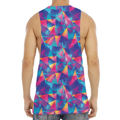 Colorful Geometric Mosaic Print Men's Muscle Tank Top