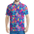 Colorful Geometric Mosaic Print Men's Polo Shirt