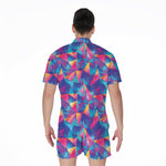 Colorful Geometric Mosaic Print Men's Rompers