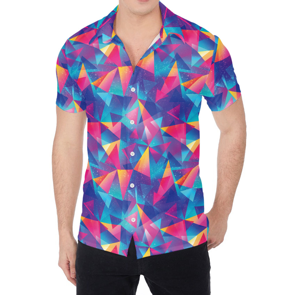 Colorful Geometric Mosaic Print Men's Shirt