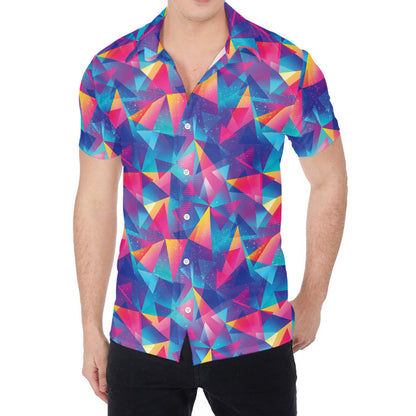 Colorful Geometric Mosaic Print Men's Shirt