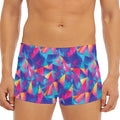 Colorful Geometric Mosaic Print Men's Short Boxer Briefs