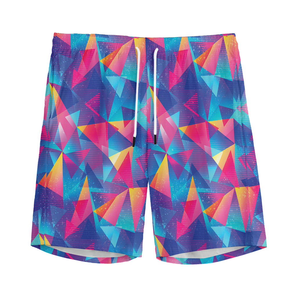 Colorful Geometric Mosaic Print Men's Sports Shorts