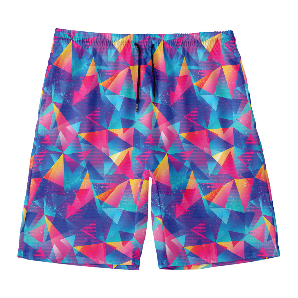 Colorful Geometric Mosaic Print Men's Swim Trunks