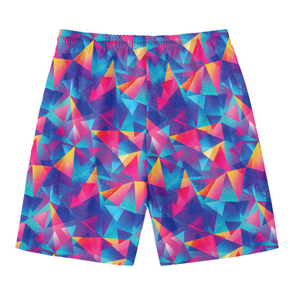 Colorful Geometric Mosaic Print Men's Swim Trunks