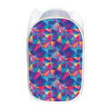 Colorful Geometric Mosaic Print Mesh Laundry Hamper