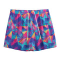 Colorful Geometric Mosaic Print Mesh Shorts