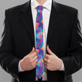 Colorful Geometric Mosaic Print Necktie
