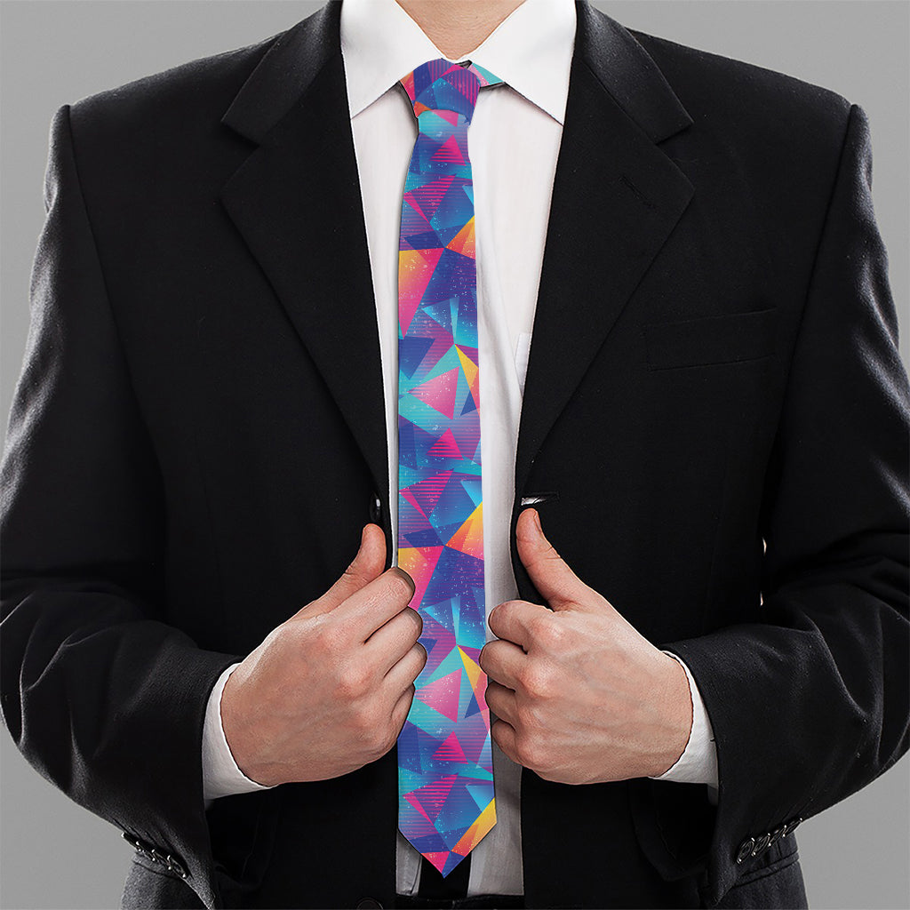 Colorful Geometric Mosaic Print Necktie