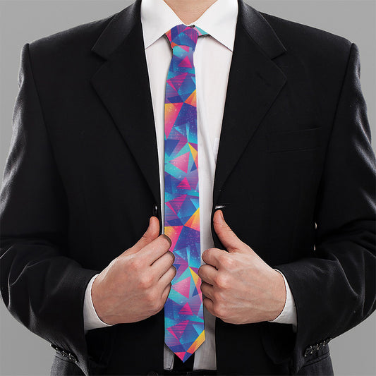 Colorful Geometric Mosaic Print Necktie