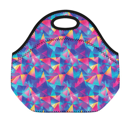 Colorful Geometric Mosaic Print Neoprene Lunch Bag