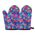 Colorful Geometric Mosaic Print Oven Mitts