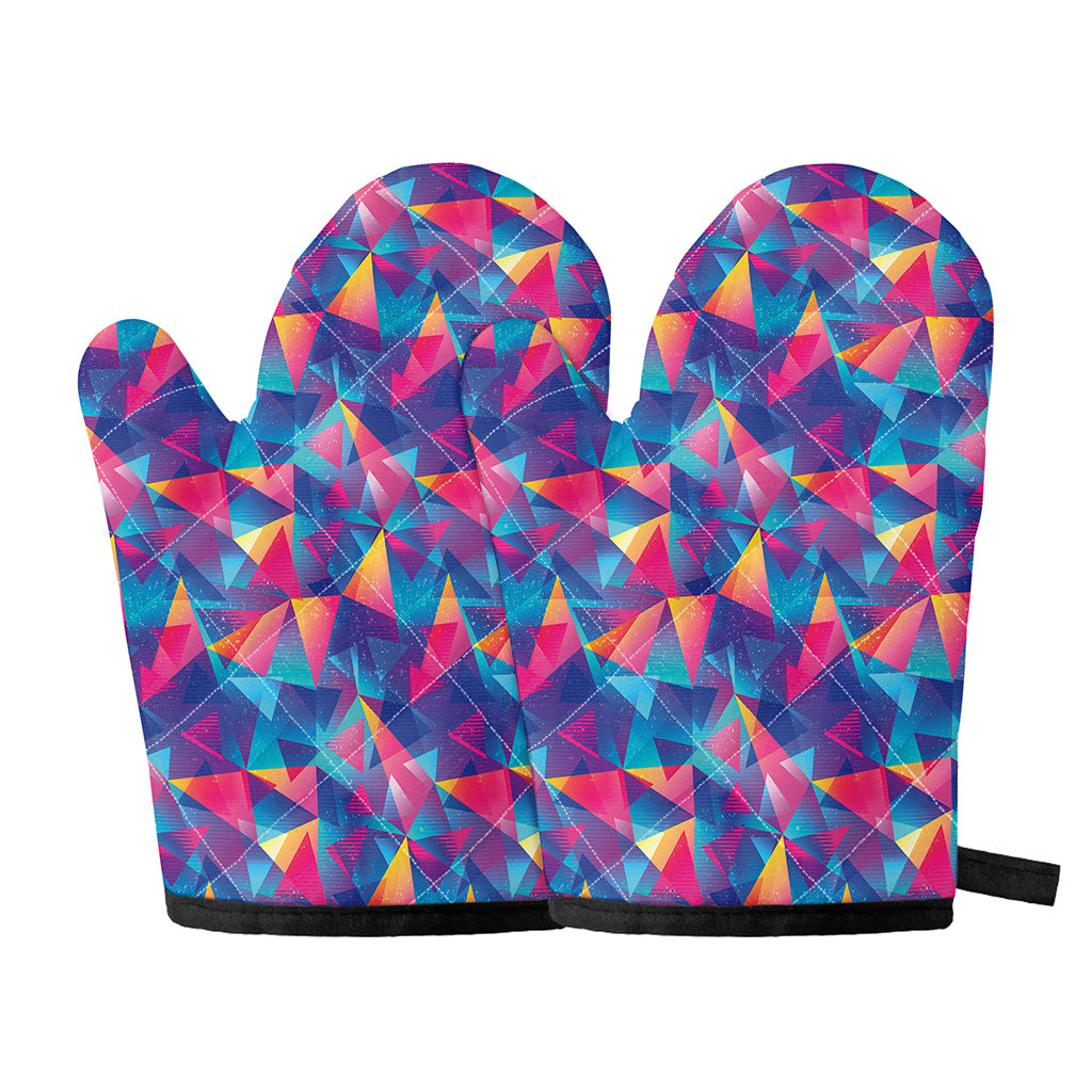 Colorful Geometric Mosaic Print Oven Mitts