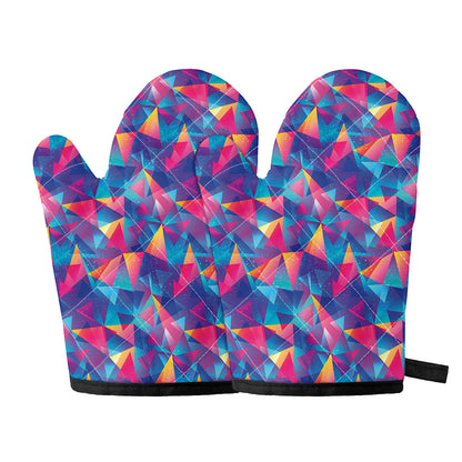 Colorful Geometric Mosaic Print Oven Mitts