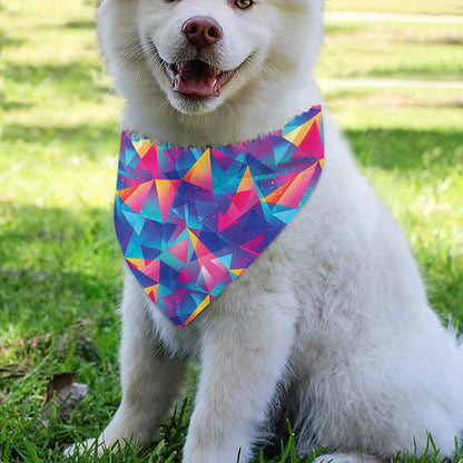 Colorful Geometric Mosaic Print Over The Collar Dog Bandana